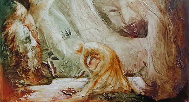 La notte di Narciso - Dipinto olio su-tela