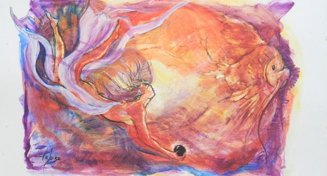 Grafica - L'inchino e l'omaggio dell'essere umano ad un mondo magico<br>in cui vorrebbe sopravvivere senza artifizi....utopia!